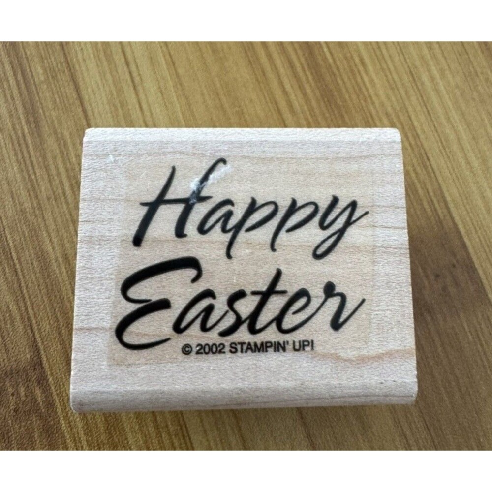 Stampin Up! Happy Easter Wood Mounted Rubber Stamp EUC